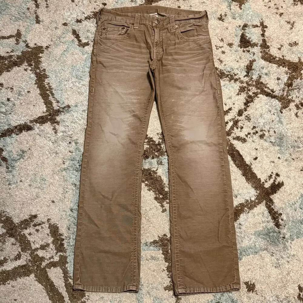 Vintage True Religion Corduroy Pants Size 34x33 Faded Khaki Brown